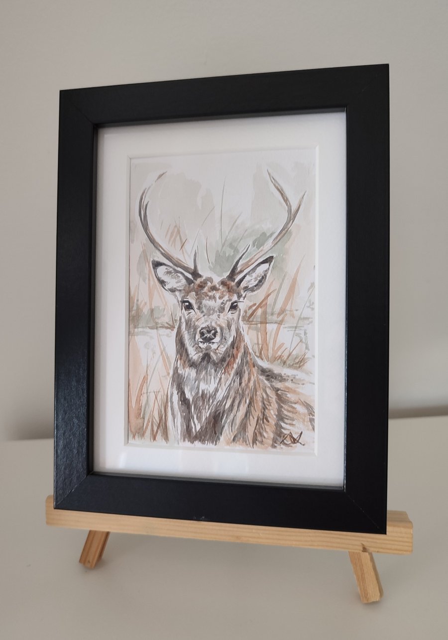 Original watercolour stag