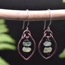 Highland Sea Glass, Copper & Sterling Silver Earrings