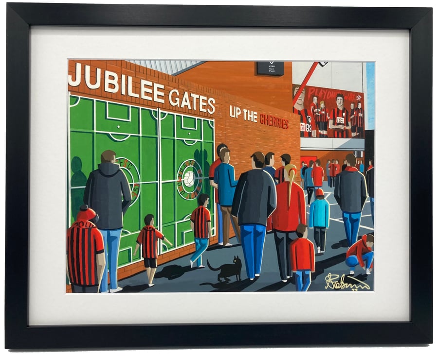Bournemouth A.F.C, Dean Court Stadium, Football Memorabilia Art Print
