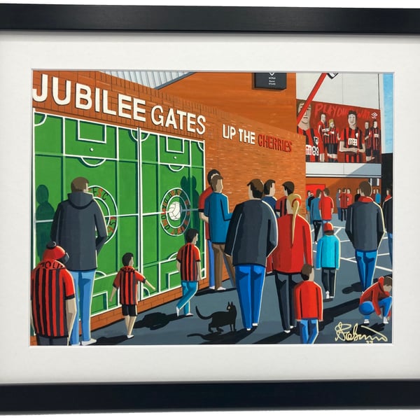 Bournemouth A.F.C, Dean Court Stadium, Football Memorabilia Art Print