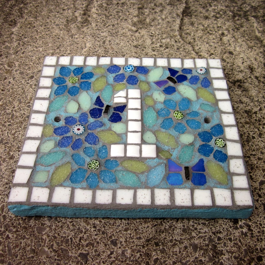 Vintage Fabric Look Mosaic House Number Plaque Sign