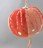 Beaded Orange Velvet Hanging Bauble - Image 1