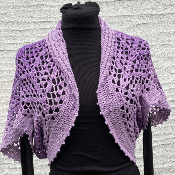 Hand crochet lace bolero, shrug, wrap, cardigan... Folksy