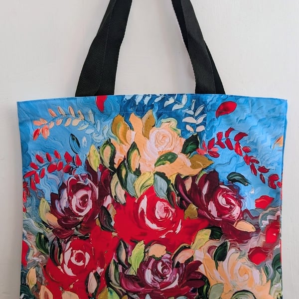 Floral Tote Bag "Summer Dreams"  Original oil painting design eco canvas shopper