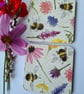 Wooden coasters decoupage bee and flowers set of two letterbox gift housewarming