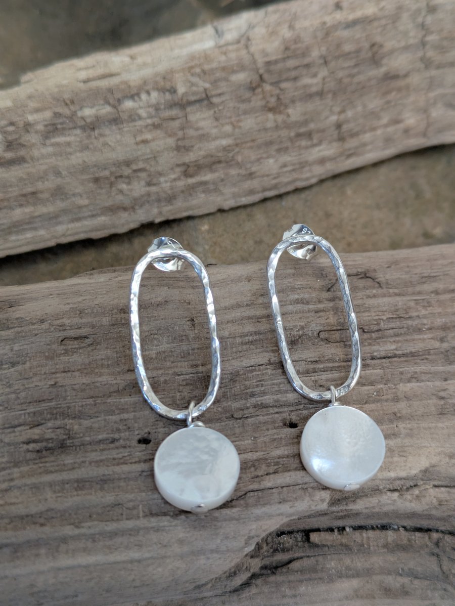 Sterling silver mother of pearl earrings 