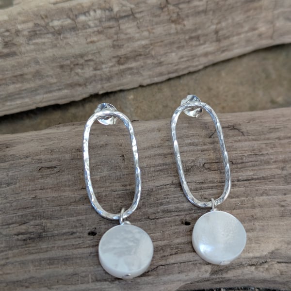 Sterling silver mother of pearl earrings 