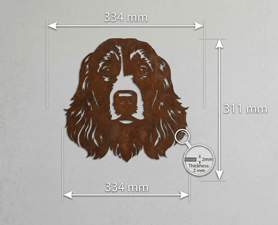 Spaniel Dog Metal Wall Art, Geometric Springer Cocker Gift Rusty Decor