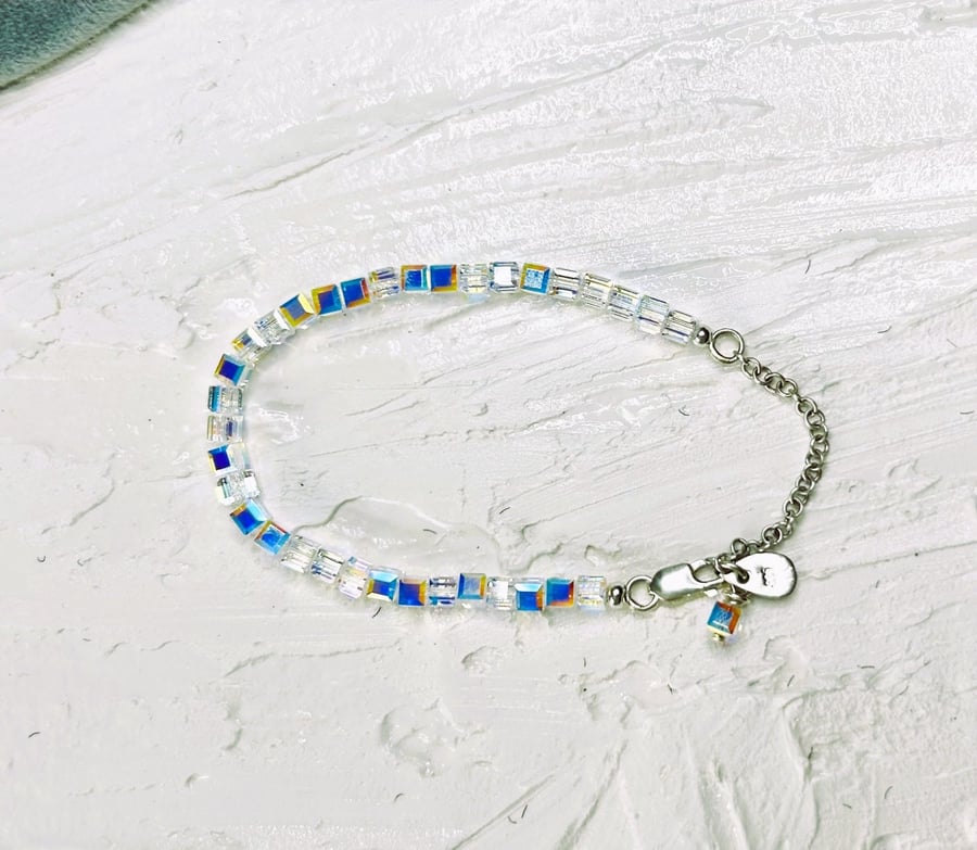 Image of Sterling Silver Cube Bracelet