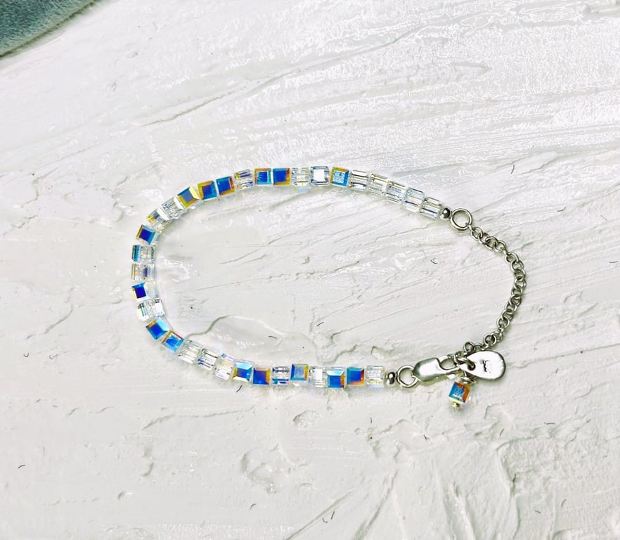 Sterling Silver Cube Bracelet