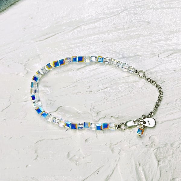 Sterling Silver Cube Bracelet