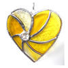 Yellow Swirl Heart Stained Glass Suncatcher 075