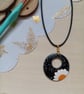 Hand painted Wooden daisy necklace 