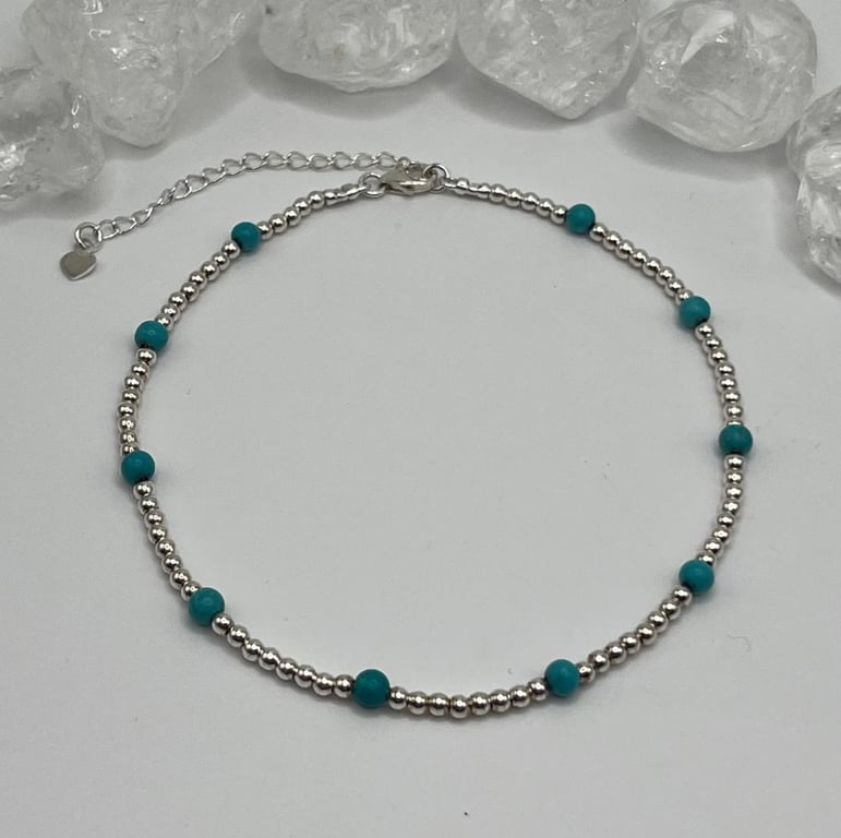Sterling Silver And Gemstone Anklets
