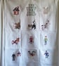 Cot blanket, wall hanging,  'The House that Jack Built', hand embroidered - Image 1