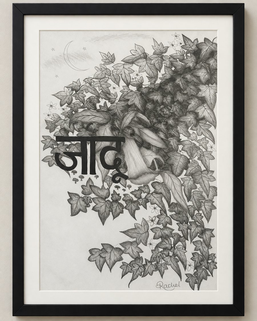 Original Gothic Botanical Pencil  – Magic Witchy Wall Art