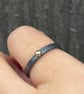 Olde Gold Dot Ring, gold dot ring, oxidised ring, 2mm hammered ring, stack ring, - Image 8