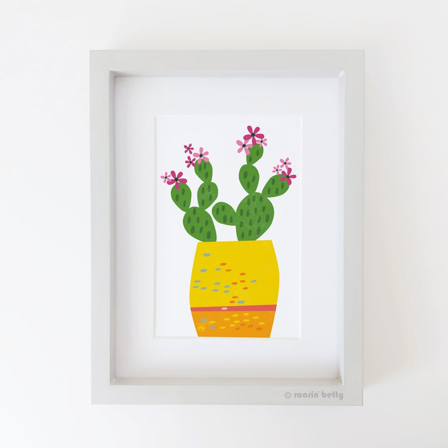 Cactus print, house plant illustration, original Giclee print