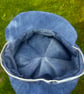 Women's denim Baker boy cap with decorative flower detail - Image 5