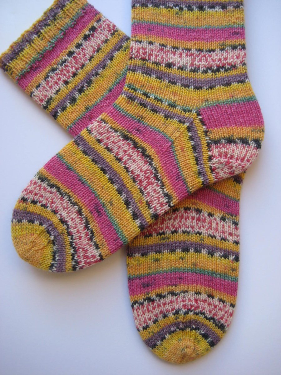hand knit womens wool socks UK 4-6