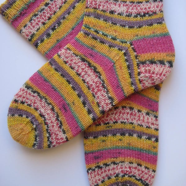 hand knit womens wool socks UK 4-6