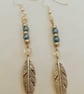 Rochelle Bead Leaf Charm Earrings - Image 2