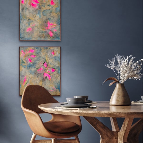 Original acrylic Abstract on canvas "Twin Beauty"