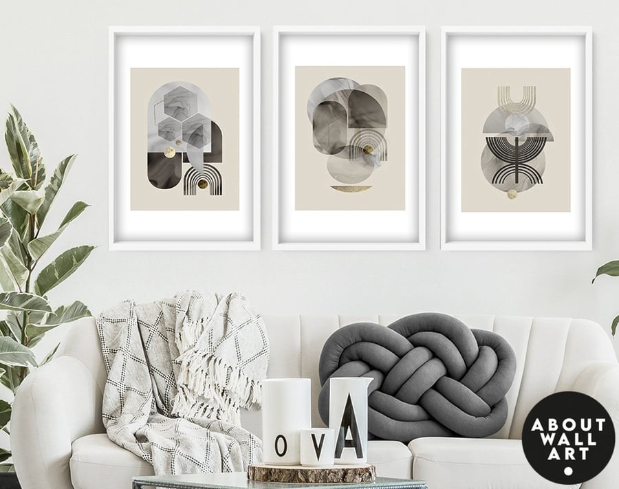 Mid Century Modern Wall Art, Abstract Prints for Office Wall, Minimalist Wall Ar