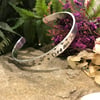 Hand Stamped 'Dream'  Skinny Cuff Bangle with Floral Detail