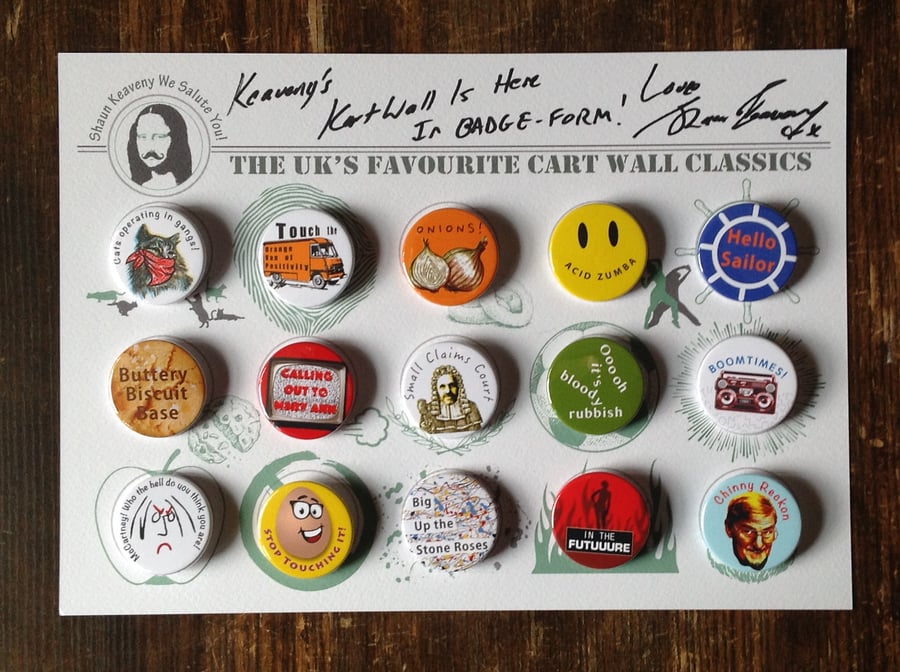 Limited Edition Signed Shaun Keaveny Cart Wall Badge Art Piece. A4. 