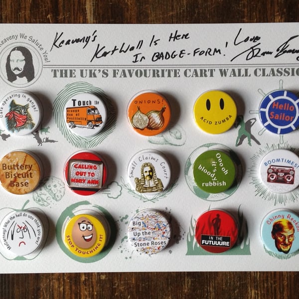 Limited Edition Signed Shaun Keaveny Cart Wall Badge Art Piece. A4. 