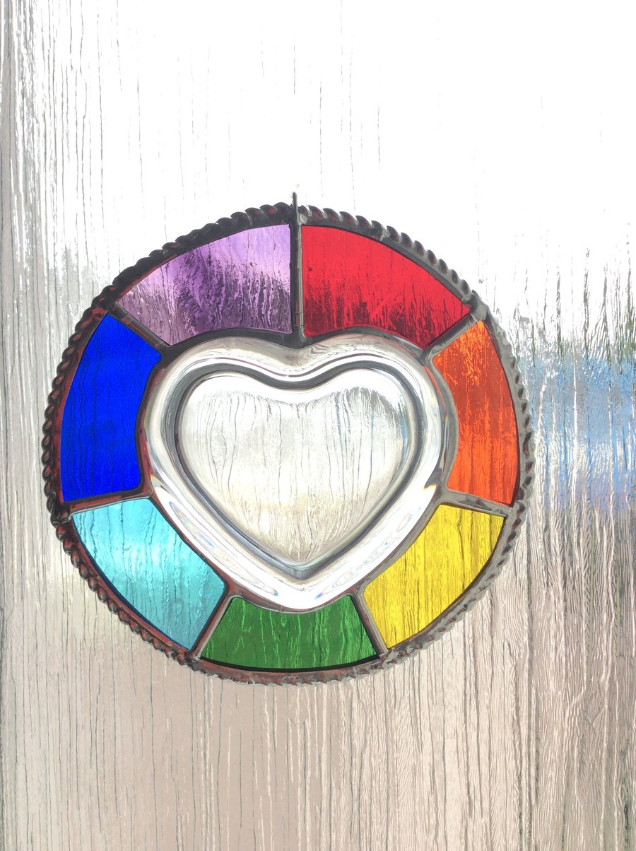 Rainbow edged heart