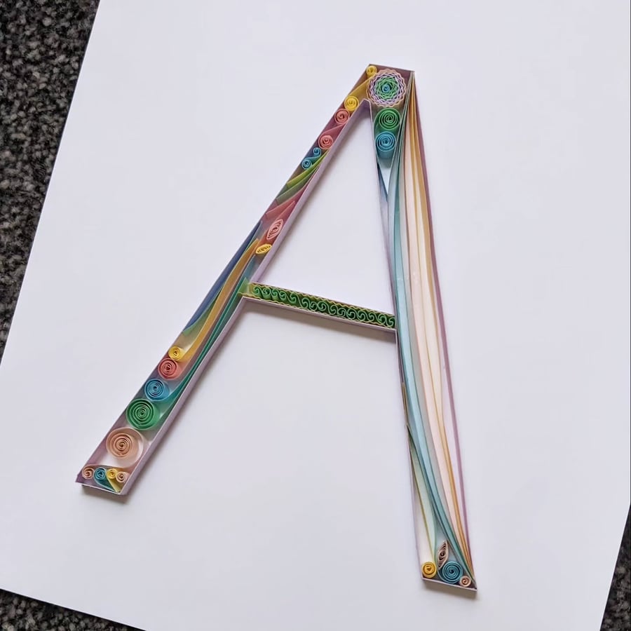 Letter A - quilling art