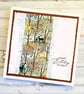 Birthday Card - Forest and Deer - handcrafted birthday card, layered design - Image 1
