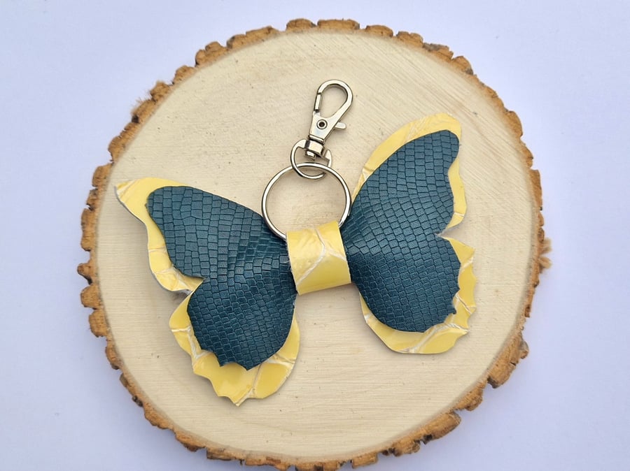 Leather Butterfly Bag Charm