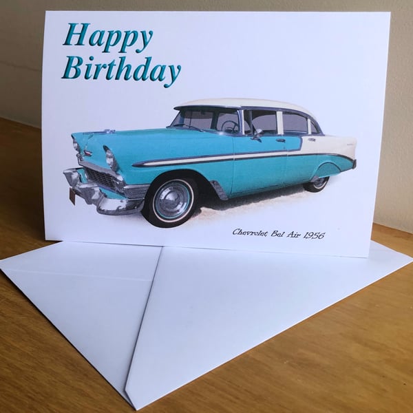 Chevrolet Bel Air 1956 - Birthday, Anniversary, Retirement, Plain Cards