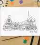 Orrell Park Liverpool Skyline Greetings Card - Image 1