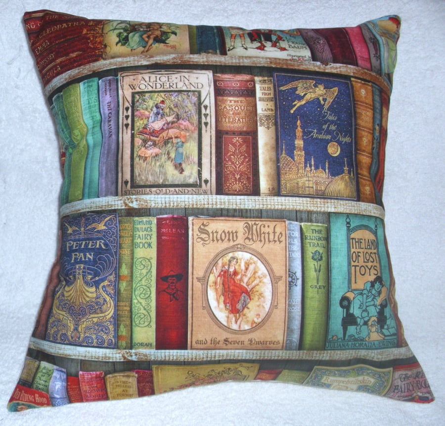 books in the bookcase cushion