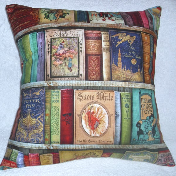 books in the bookcase cushion