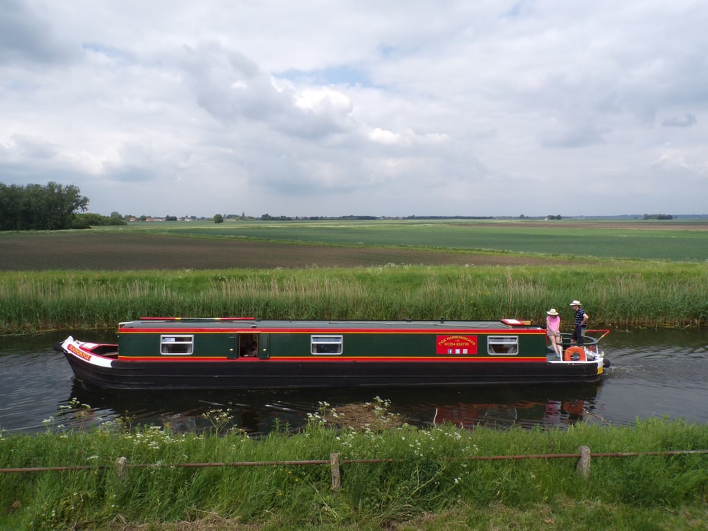 A5 Card Narrow Boat On the Fens 