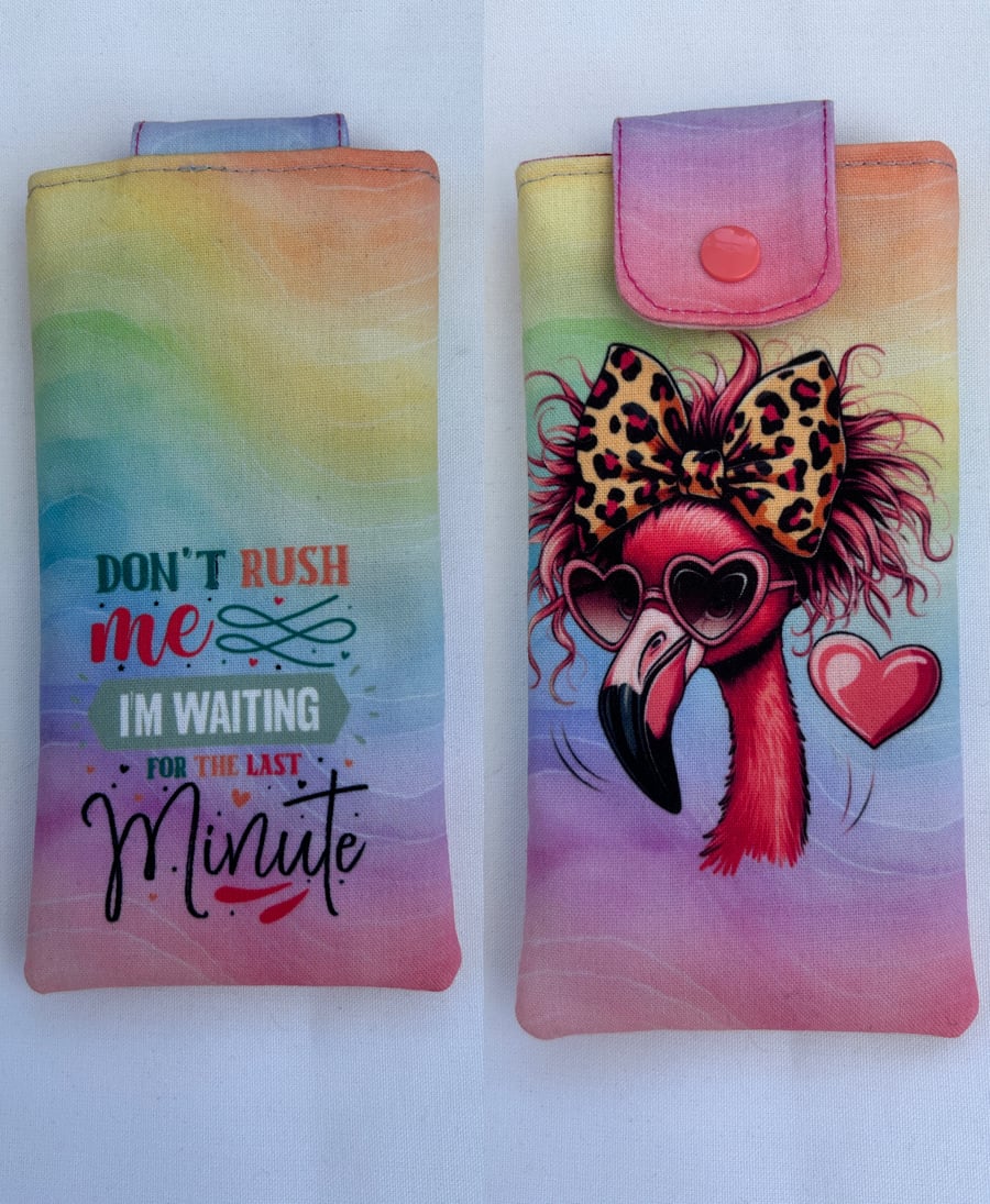 Phone or Glasses Case - Sassy Flamingo