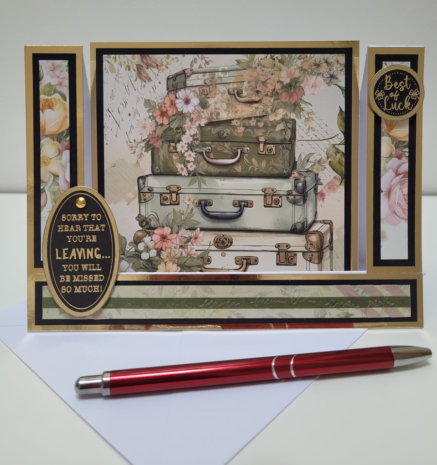 Leaving Card - Handcrafted Sorry You're Leaving, Emigration, New Job, Etc Card