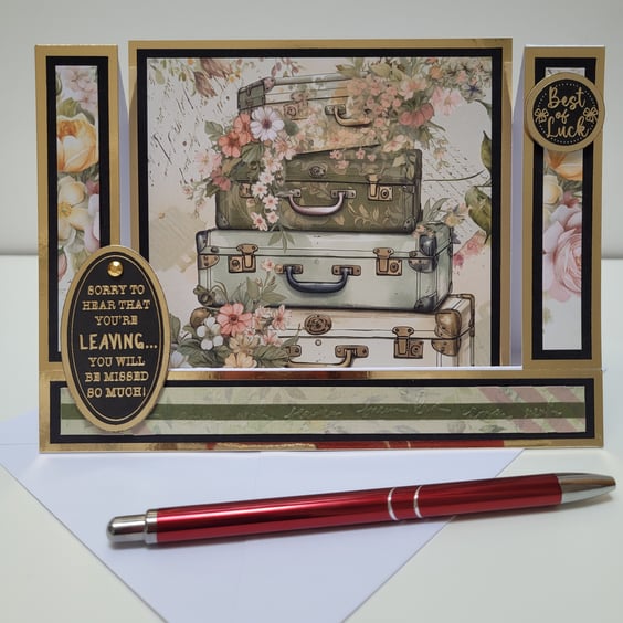 Leaving Card - Handcrafted Sorry You're Leaving, Emigration, New Job, Etc Card