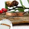 Copper Bracelet. Hidden Love You Message on Adjustable Waxed Cord 