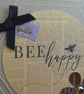 Hexagonal Bee Happy Card - Bees and Flowers - Image 2