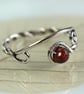Garnet Twist Ring - Viking Style Rustic Jewellery. Silver with Deep Red Gem - Image 9