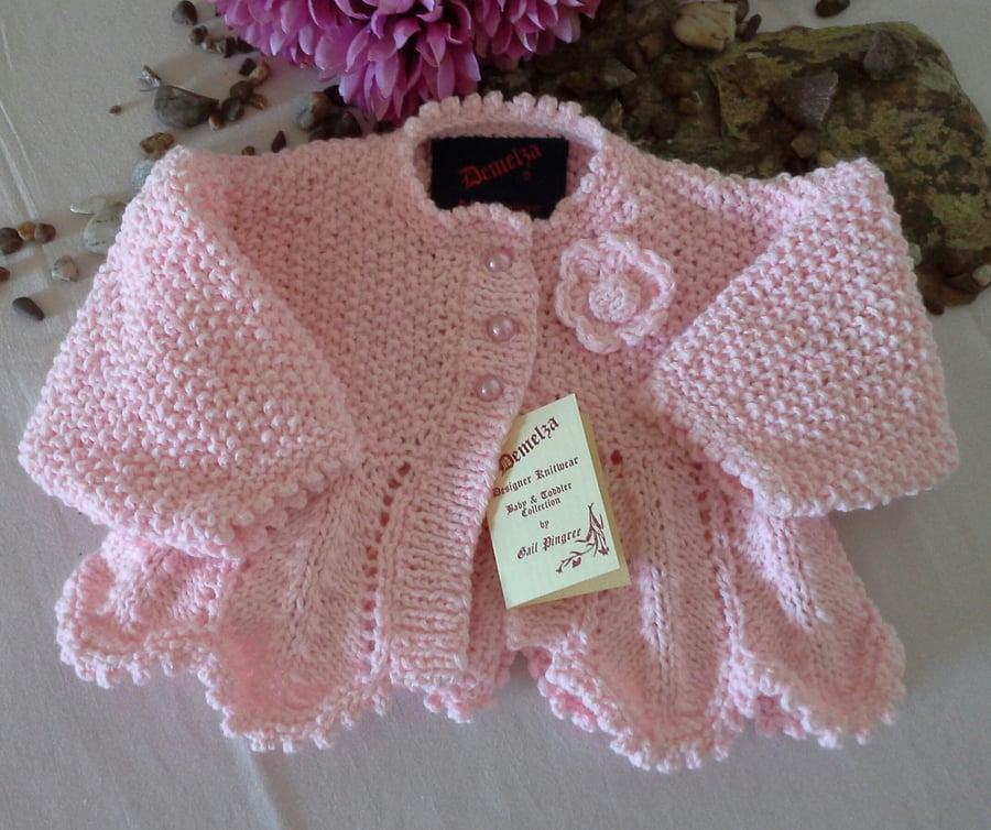 SALE ITEM  Baby Girls Dusty Pink Matinee Jacket 0-3 months