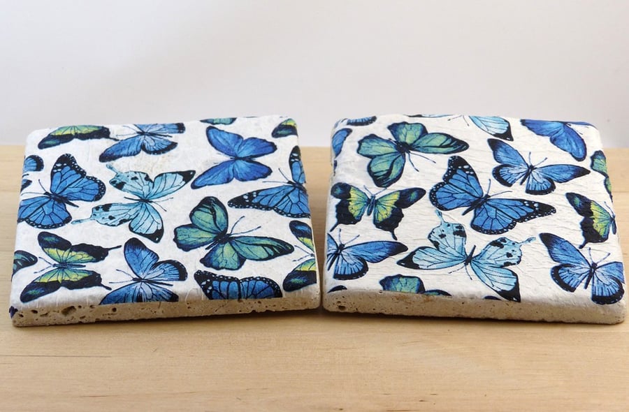 Marble 'Butterfly' Coasters
