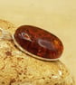 Amber pendant necklace. Sterling silver Reiki jewelry uk. 25x18mm necklace - Image 4