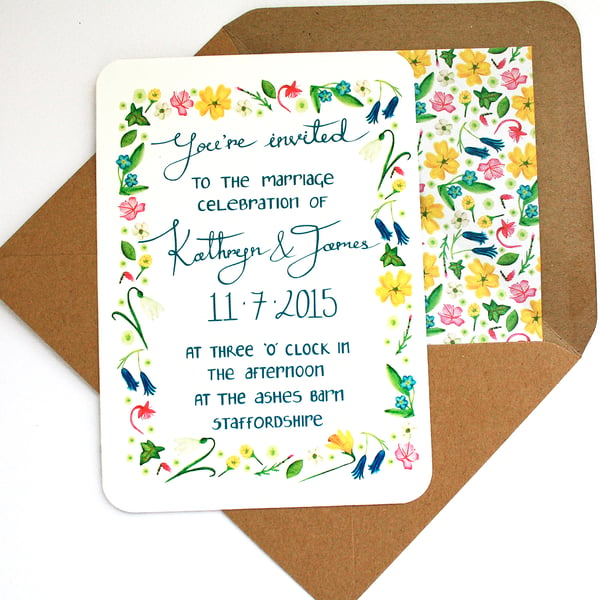 Wildflower Wedding invitation